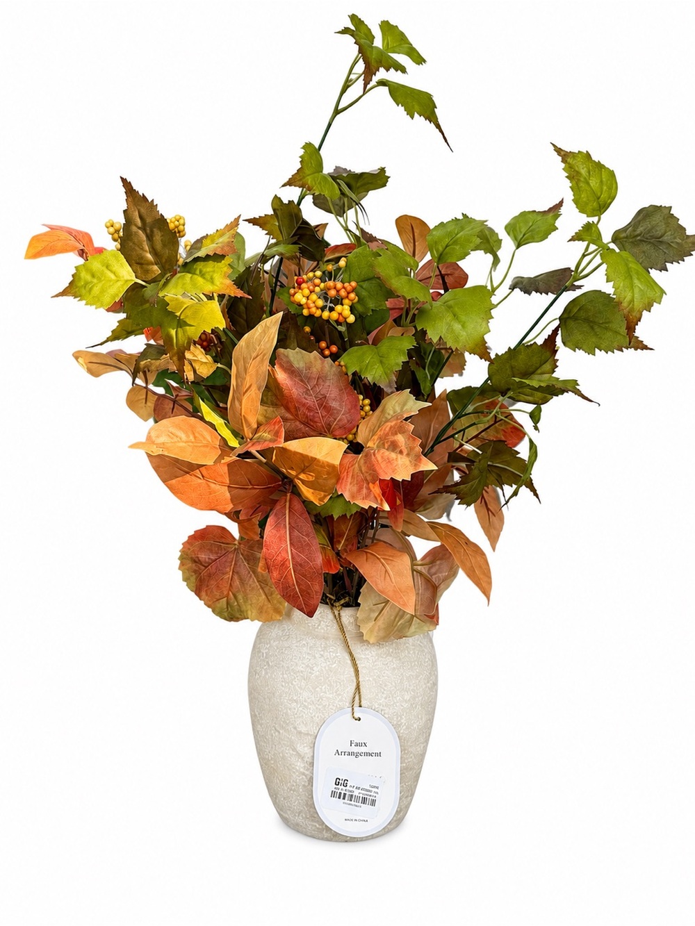 Threshold Studio McGee Faux Fall Leaf Arrangement Autumn Decor Cream Vase